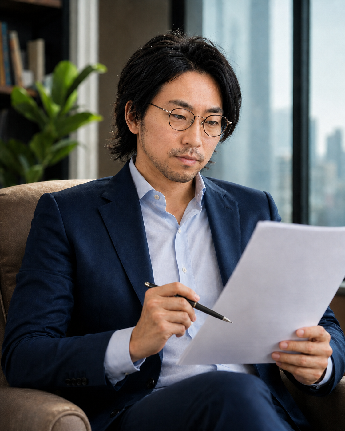 資料を確認しながら取材に応じる柴田 冬樹氏