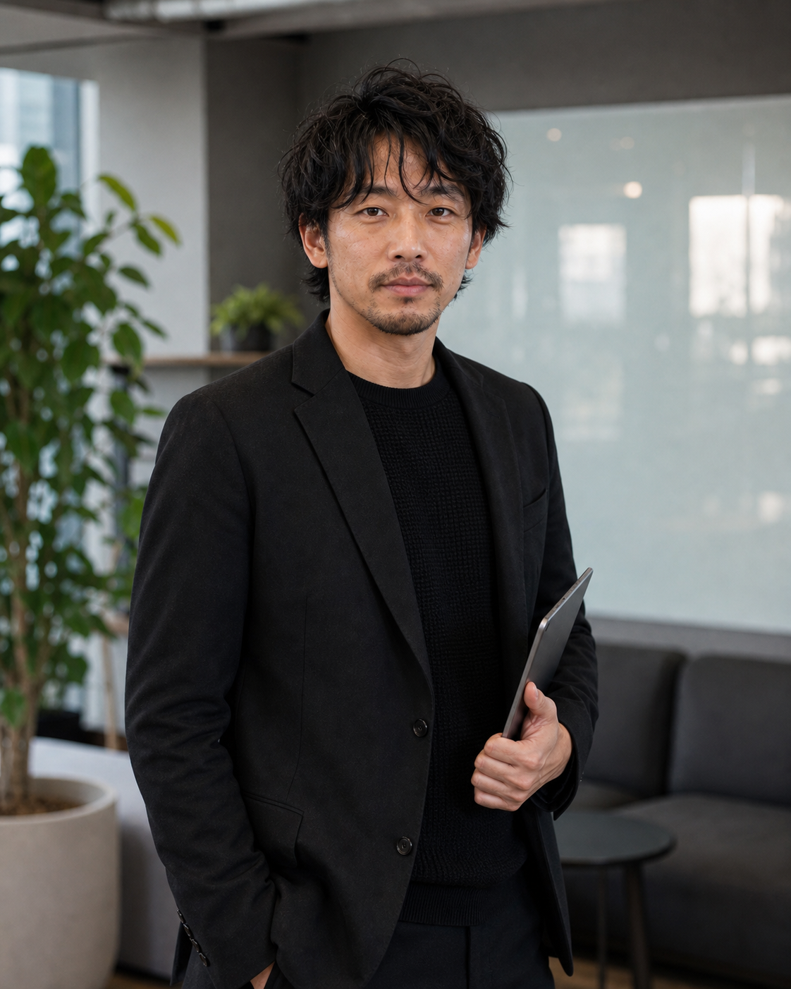 タブレットを手に説明する真壁 颯氏